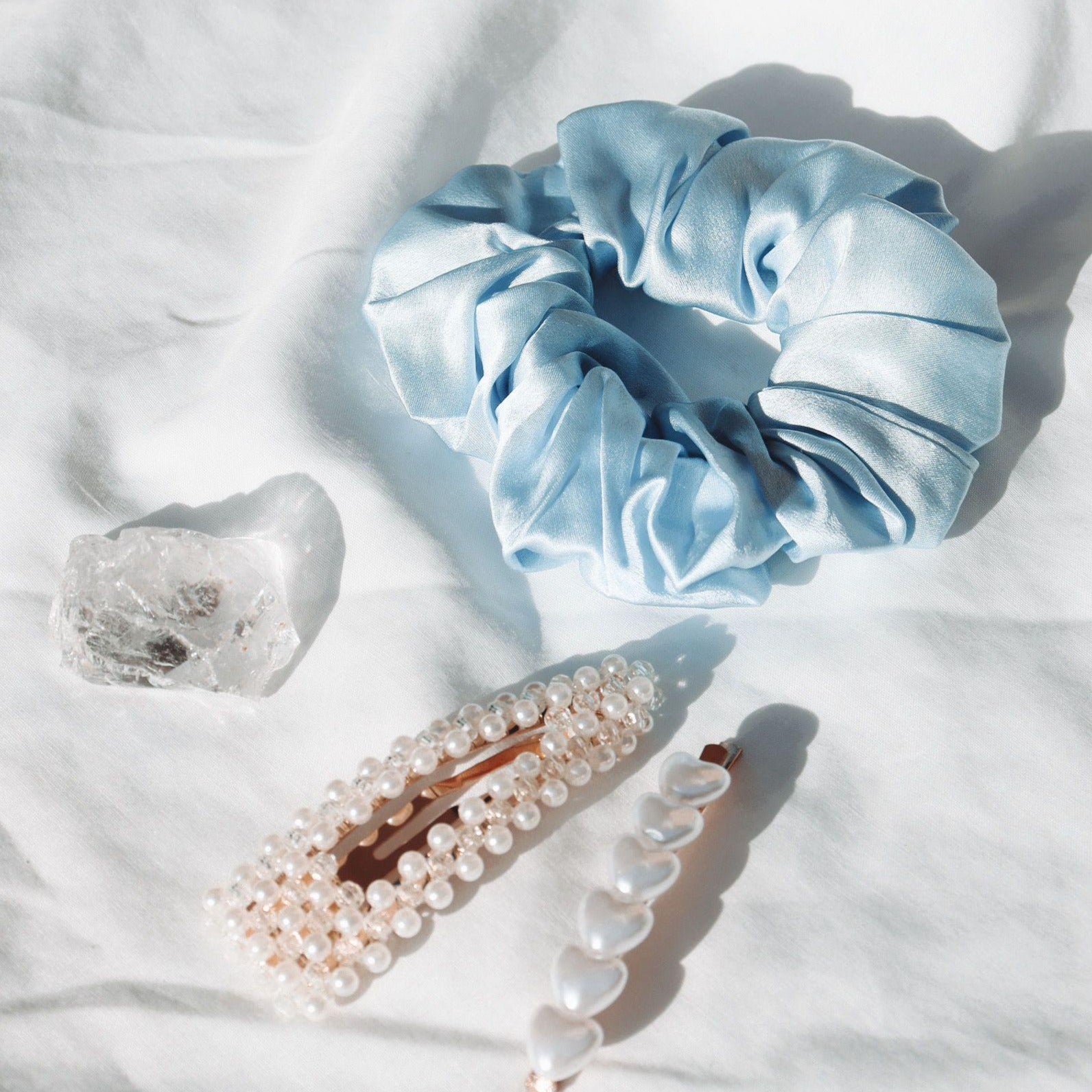 Regular Scrunchie - Sky Blue - Sylk and Sleep Co.